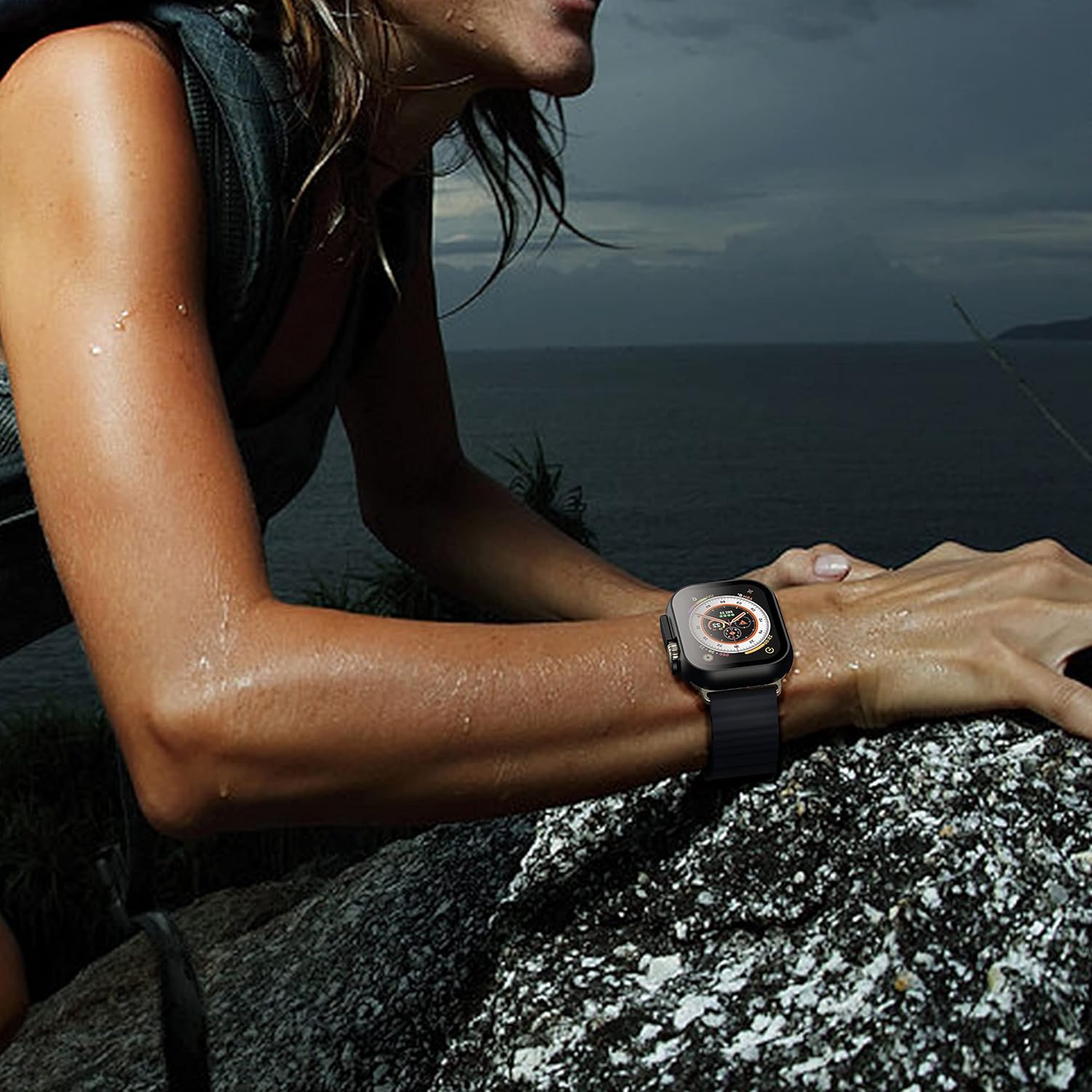 Misxi 2 Pack Hard PC Case Built in Tempered Glass Compatible with 49mm Apple Watch Ultra 3 (2025) / Ultra 2 / Ultra, Thin Protective Case with Screen Protector for iWatch, Shockproof Cover with Button, Black